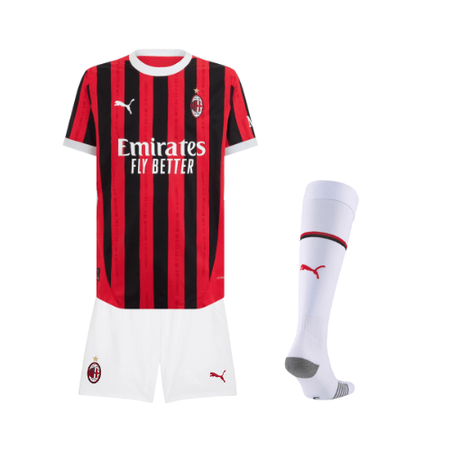 Kindertrikot - AC Milan Heim 24/25 - Weiße Shorts